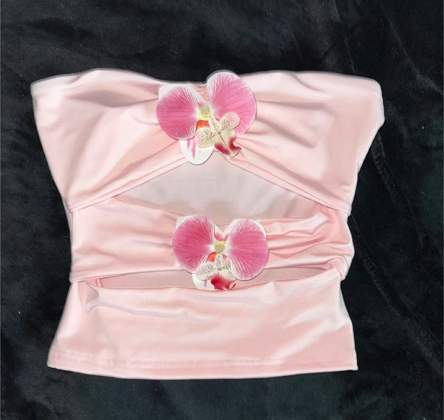 Pink Floral Tube Top - Size XS