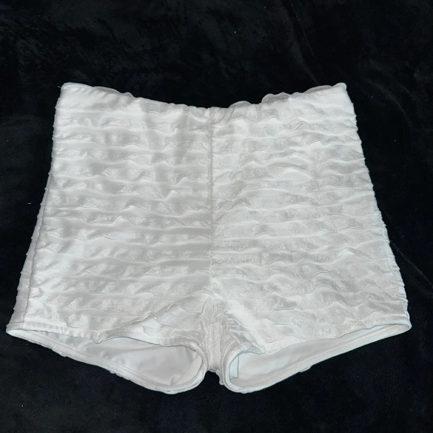 White Ruffle Shorts - Size XS