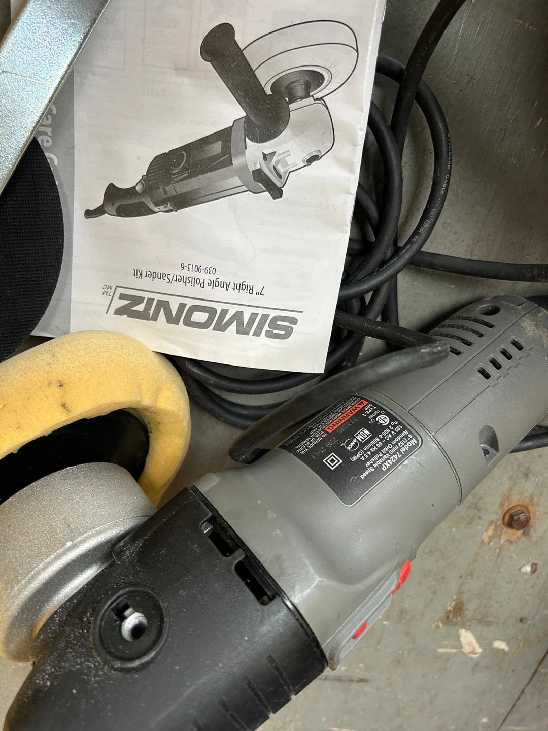 Simoniz 7" Right Angle Polisher/Sander Kit