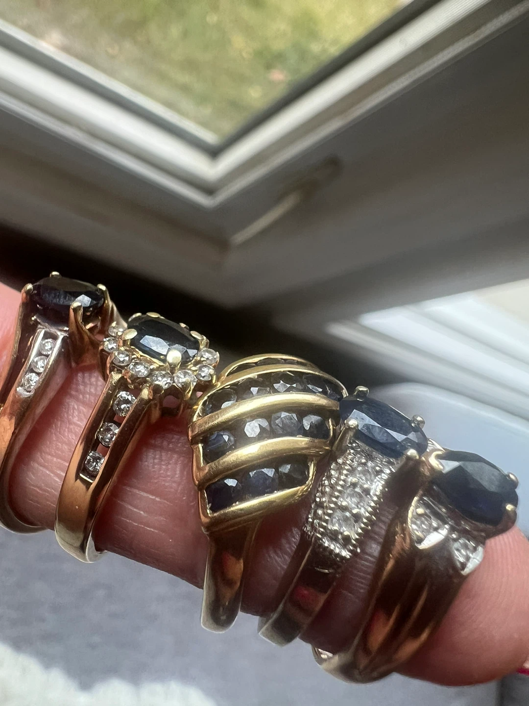 10k Sapphire & Diamond Rings - Sizes 4.5 to 7 - photo 2