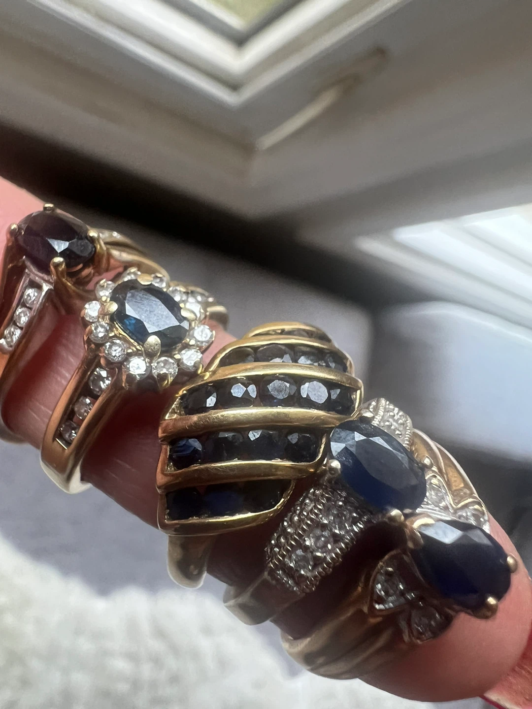 10k Sapphire & Diamond Rings - Sizes 4.5 to 7