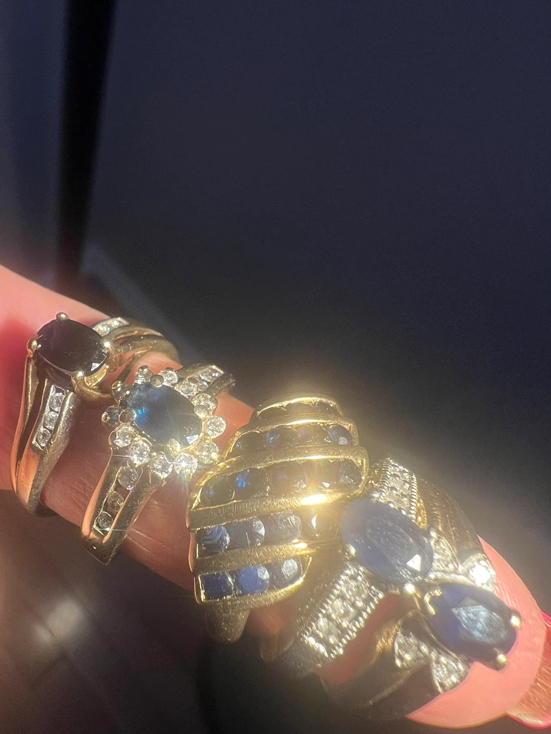 10k Sapphire & Diamond Rings - Sizes 4.5 to 7 - photo 3