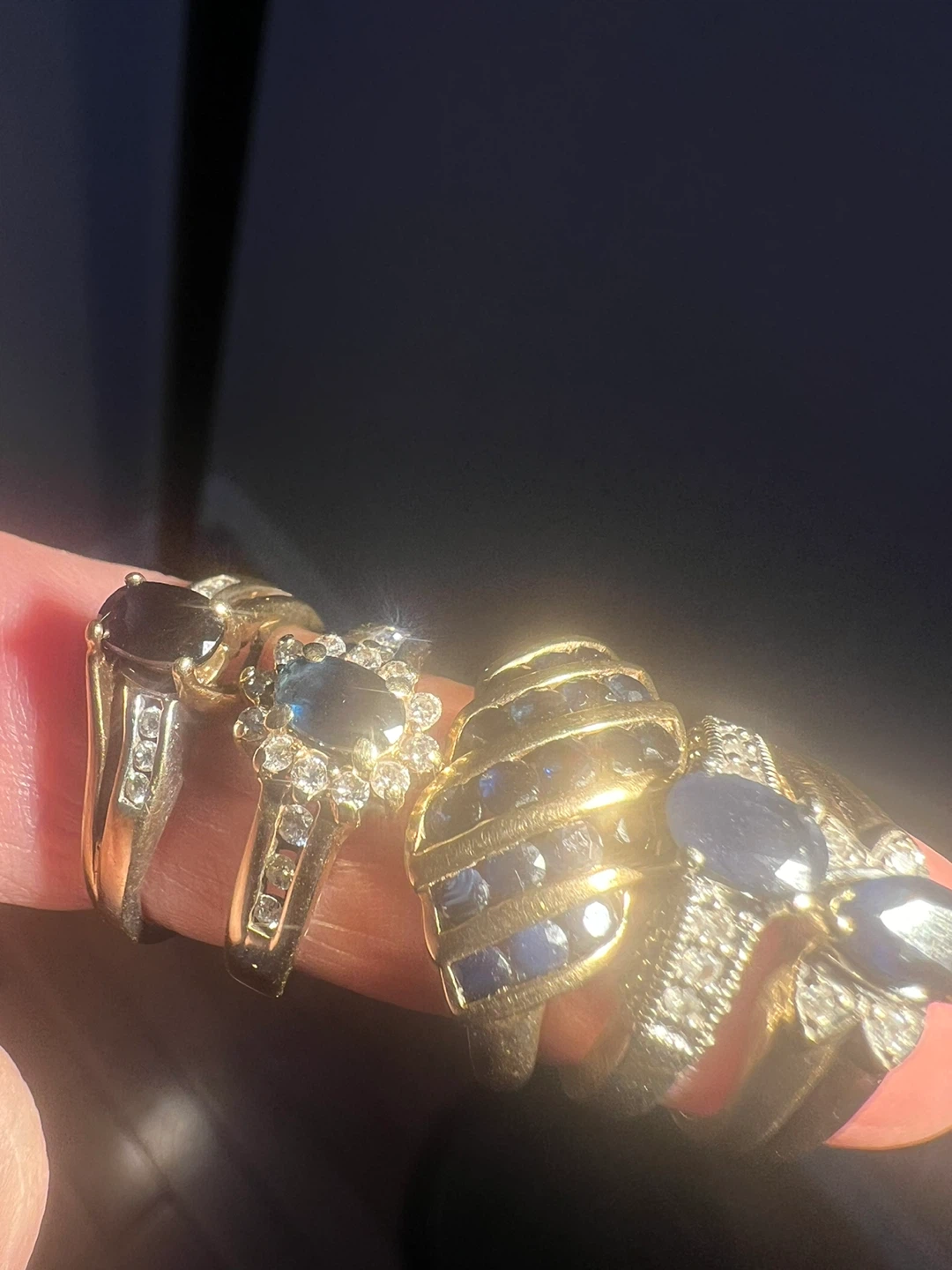 10k Sapphire & Diamond Rings - Sizes 4.5 to 7 - photo 4