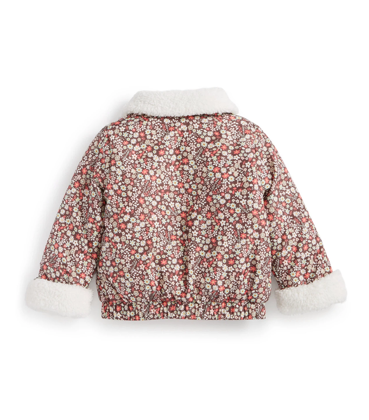 Floral Print Baby Jacket with Sherpa Collar - photo 2