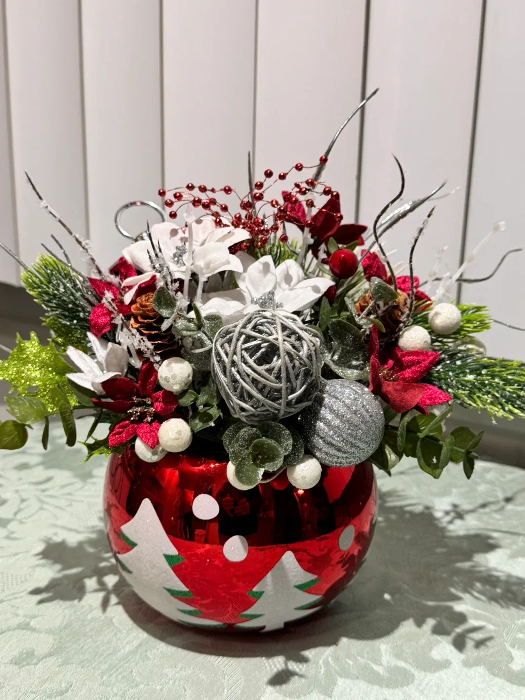 Christmas Ornament Floral Arrangement