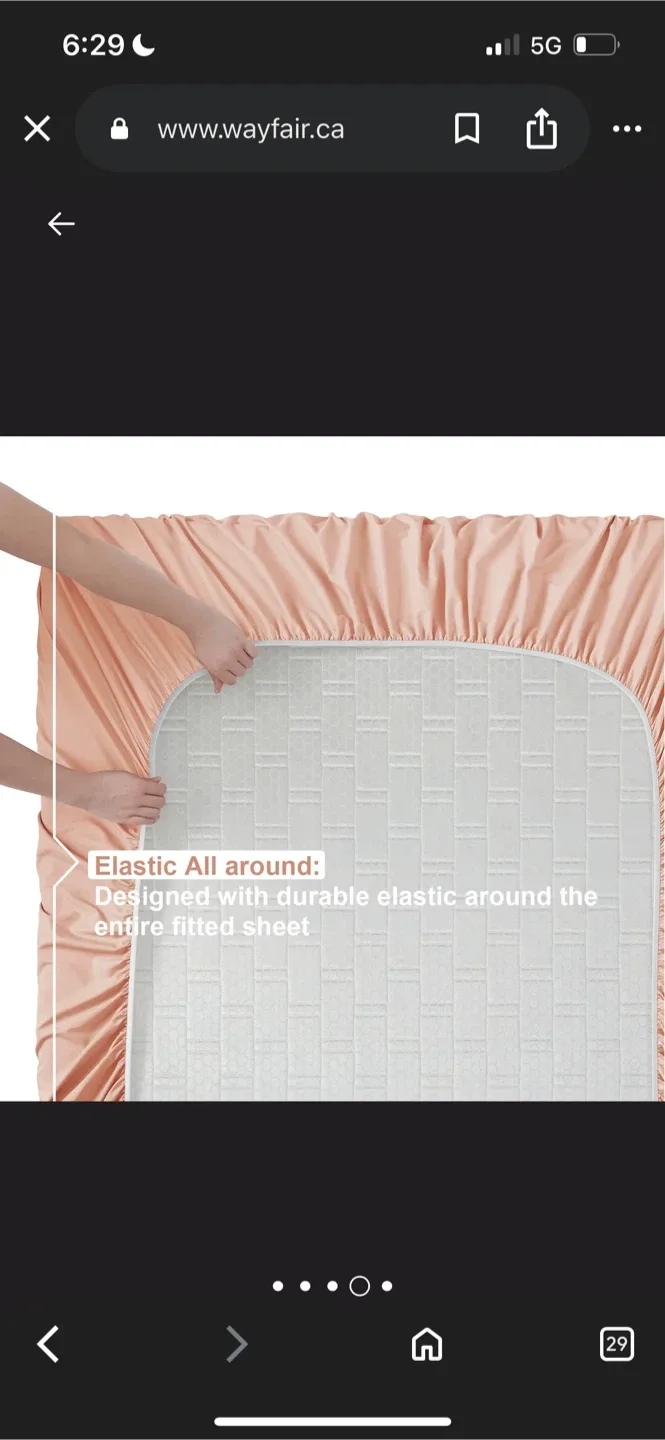 New Clara Clark Premier 1800 Split King Sheet Set - Peach image indicator(6)