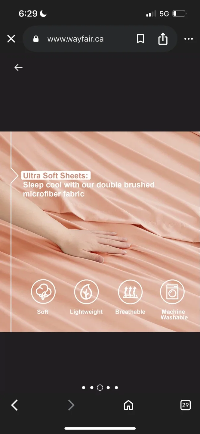 New Clara Clark Premier 1800 Split King Sheet Set - Peach image indicator(4)