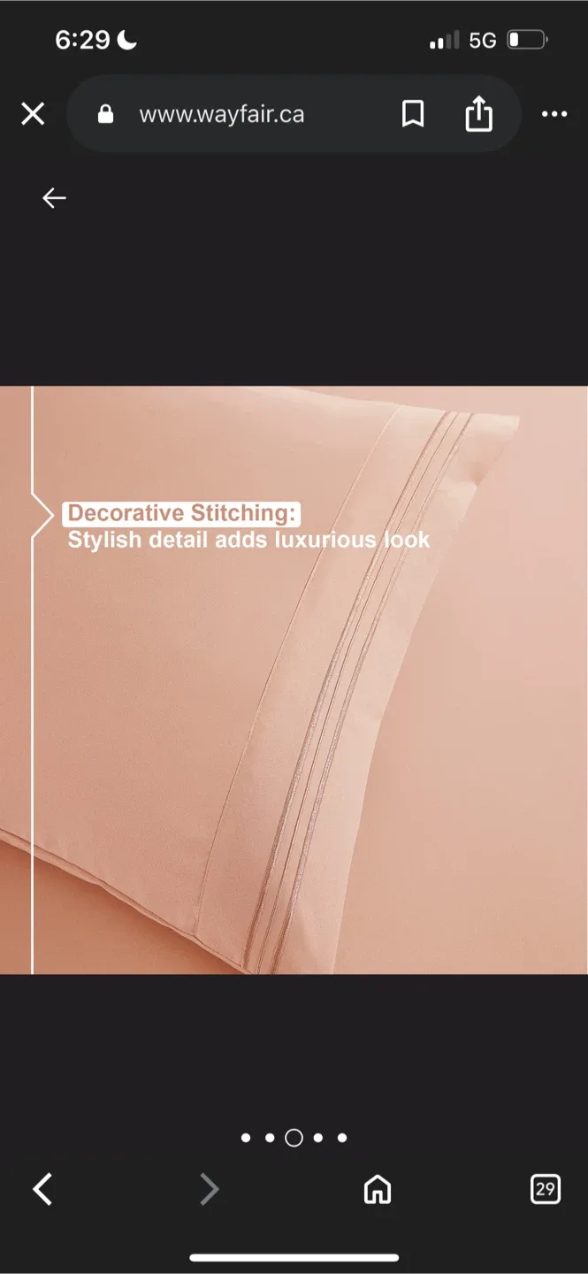 New Clara Clark Premier 1800 Split King Sheet Set - Peach image indicator(5)