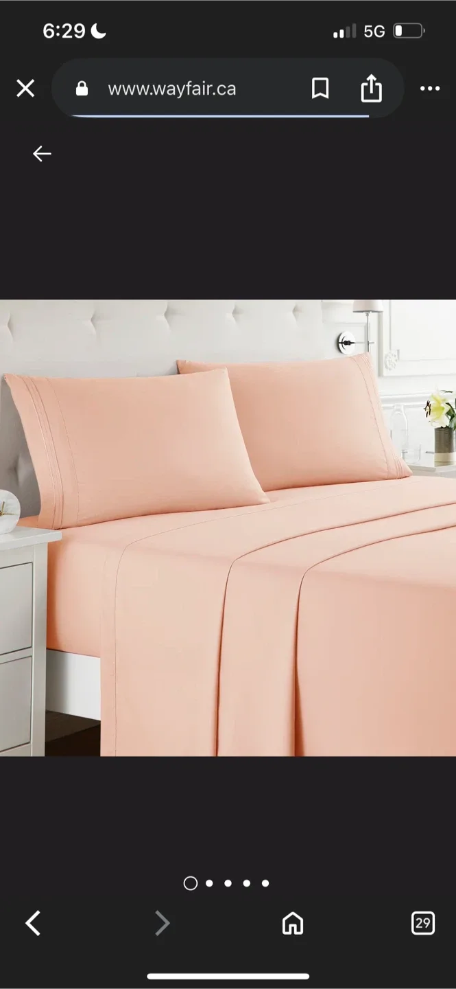 New Clara Clark Premier 1800 Split King Sheet Set - Peach image indicator(2)