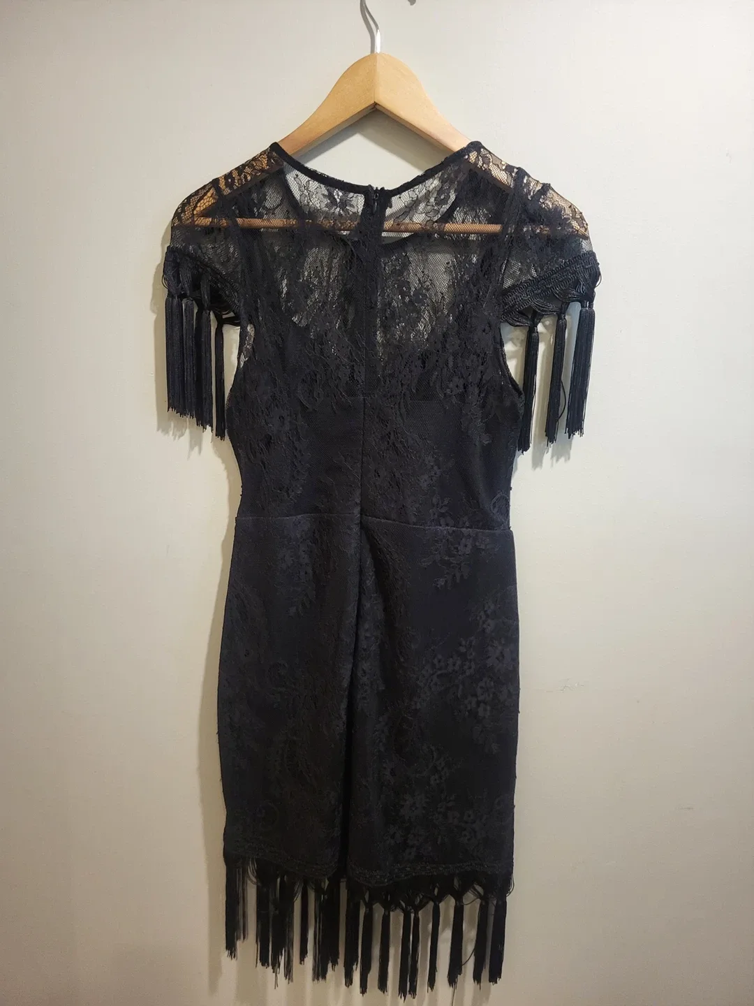 Black Lace Dress with Tassels image indicator(2)