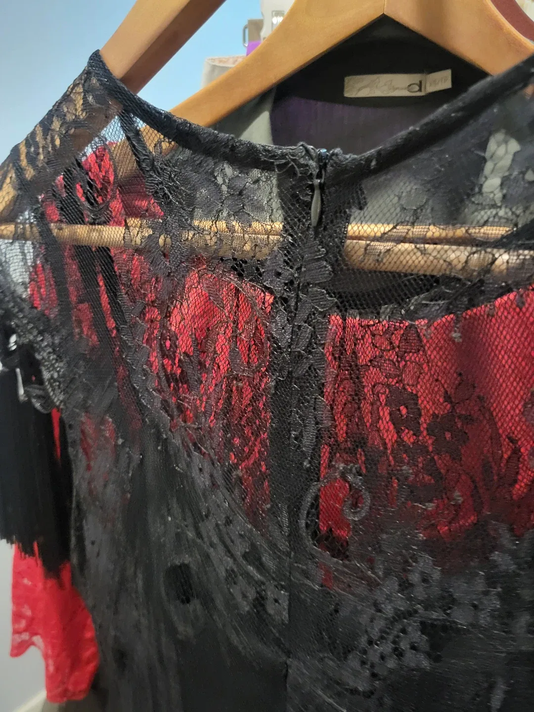 Black Lace Dress with Tassels image indicator(5)