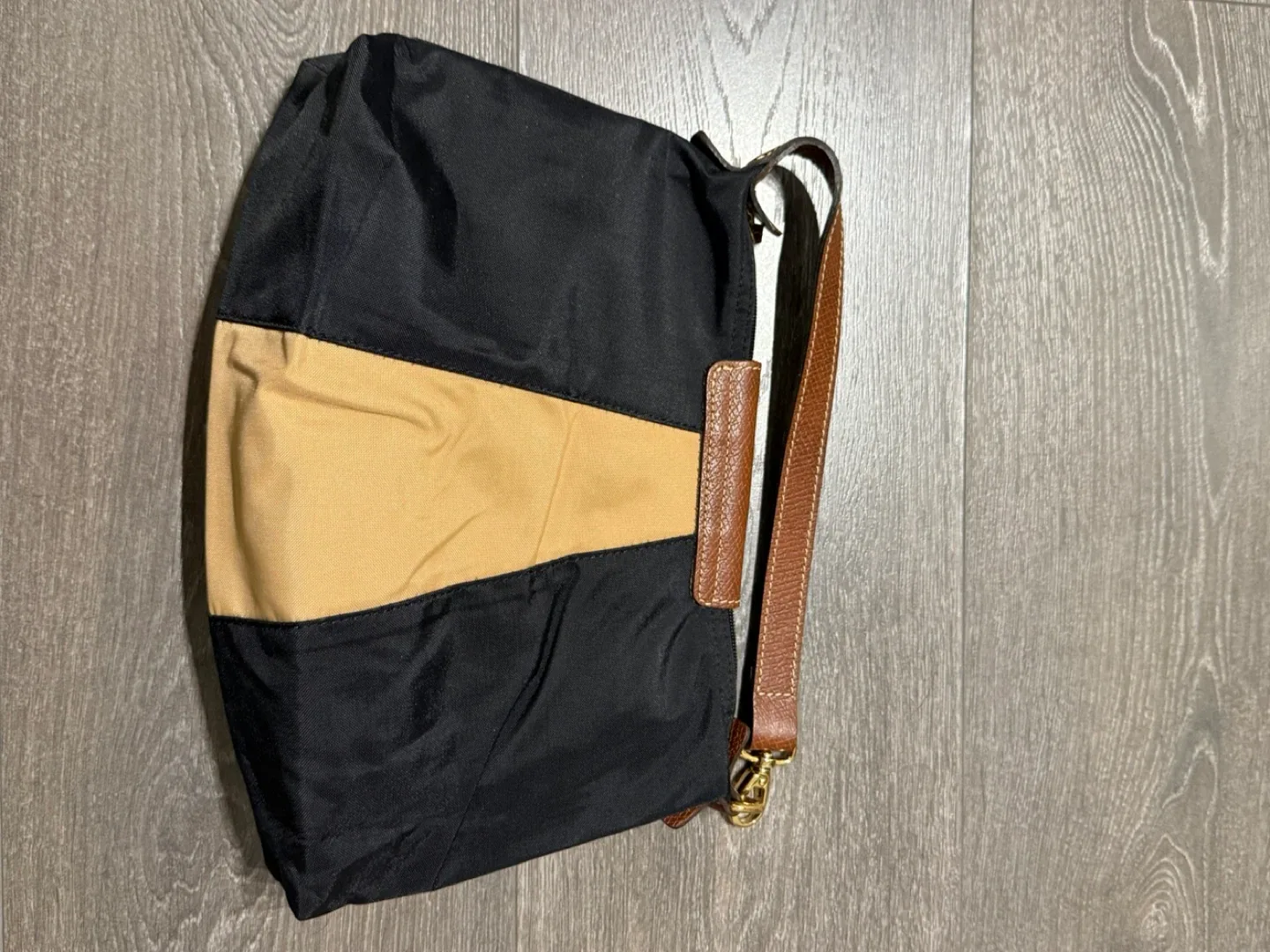 Longchamp Pliage Mini Black & Beige Shoulder Bag France image indicator(5)