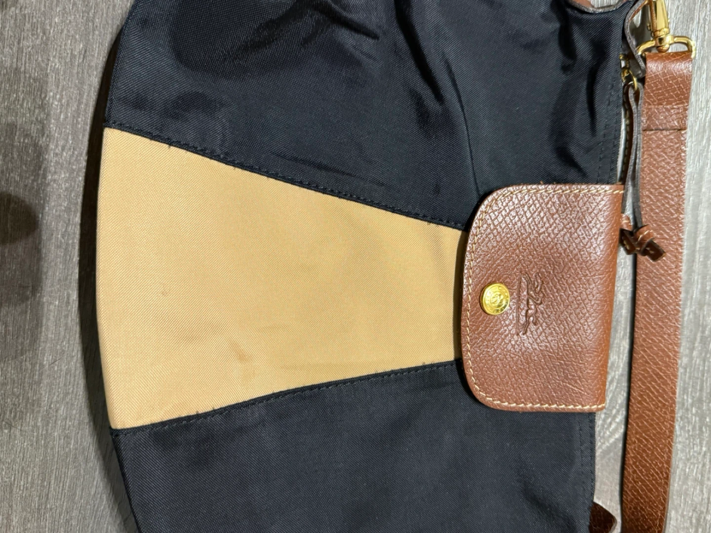 Longchamp Pliage Mini Black & Beige Shoulder Bag France - photo 3