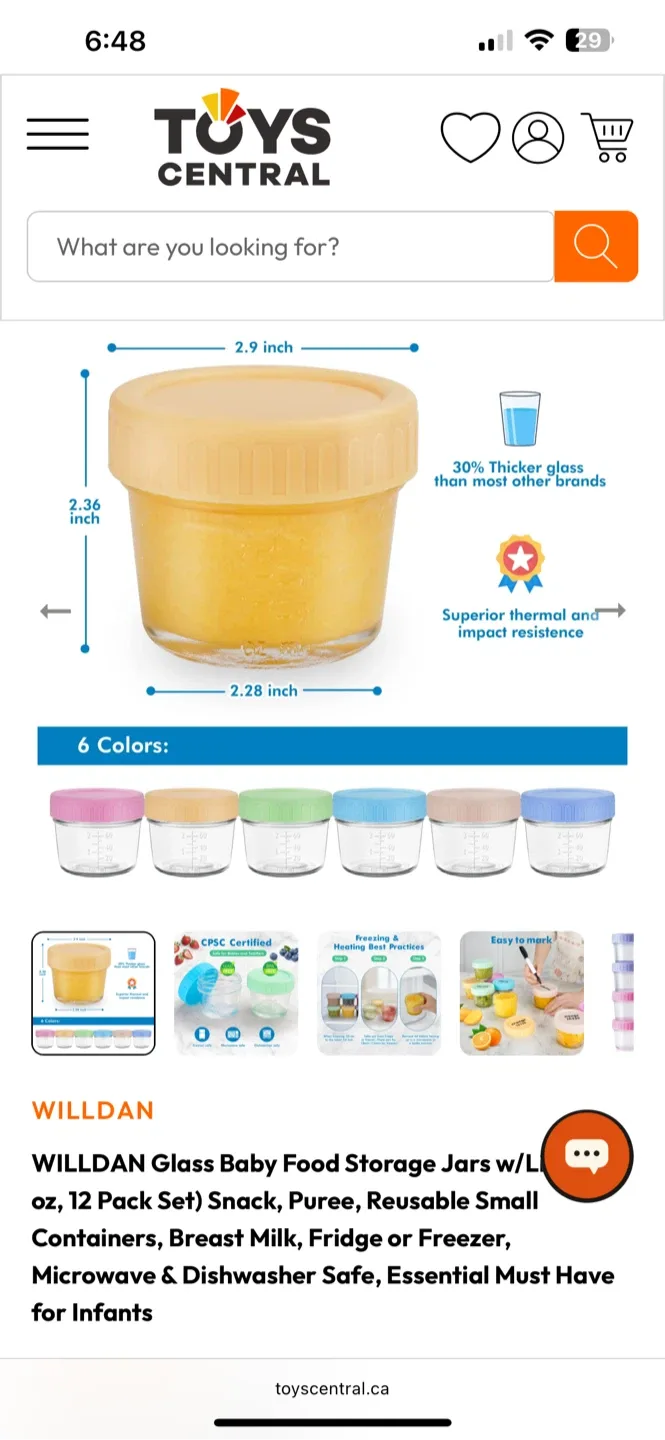 BNIB WILLDAN Baby Food Storage Jars (12 Pack) image indicator(4)