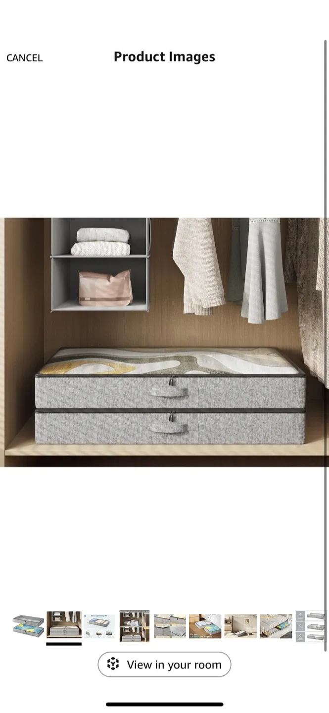 BNIB 2 pack TidyCorner Under Bed Storage Container - Grey image indicator(3)