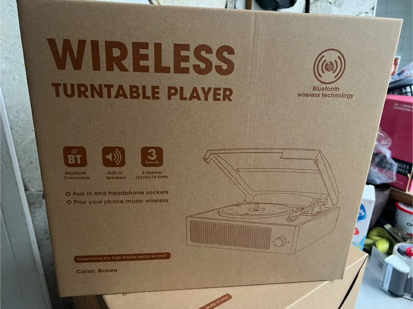 Vintage Record Player with Speakers Turntable Built-in Bluetooth image indicator(8)