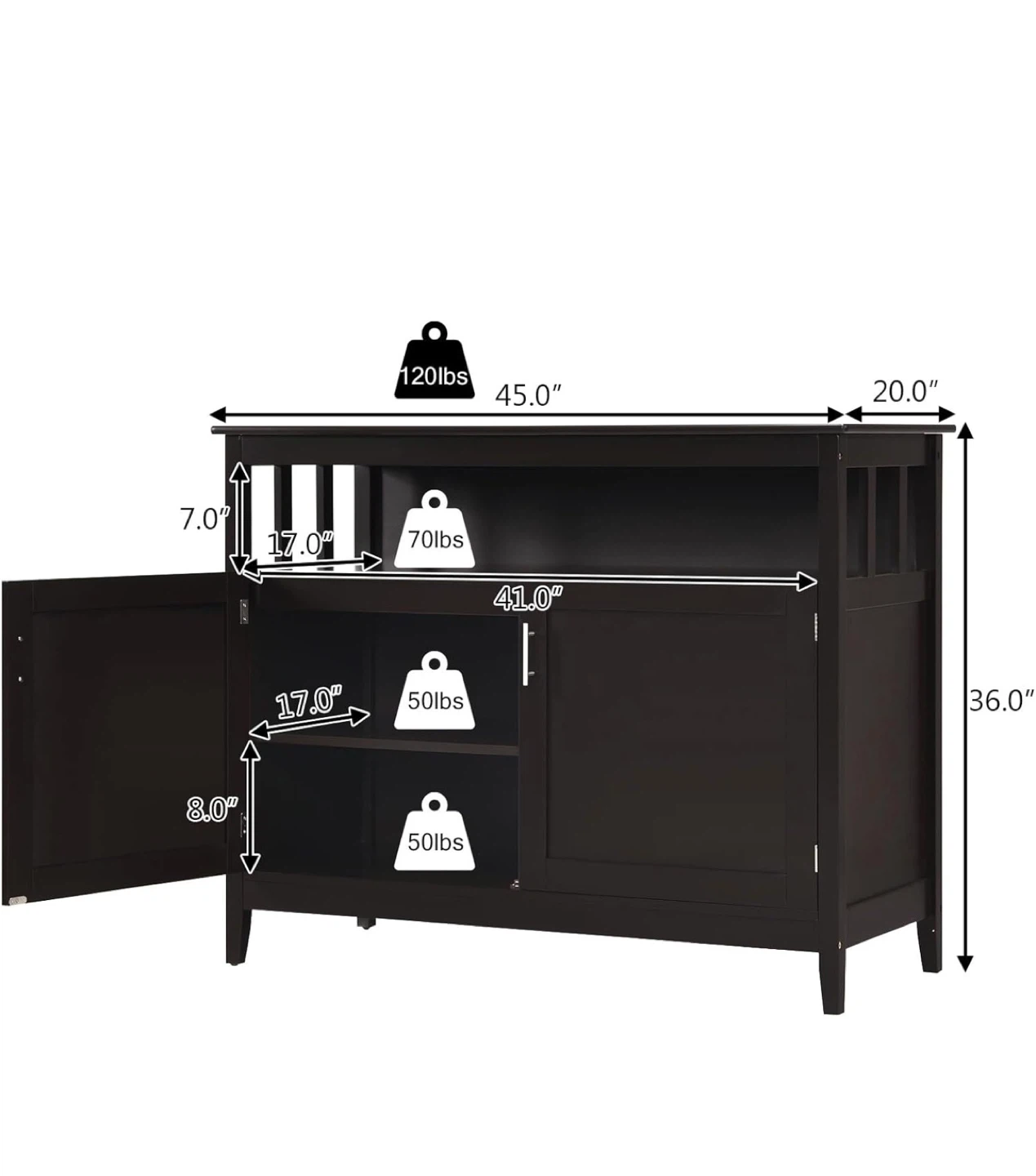 Dark Brown Console Cabinet - photo 3