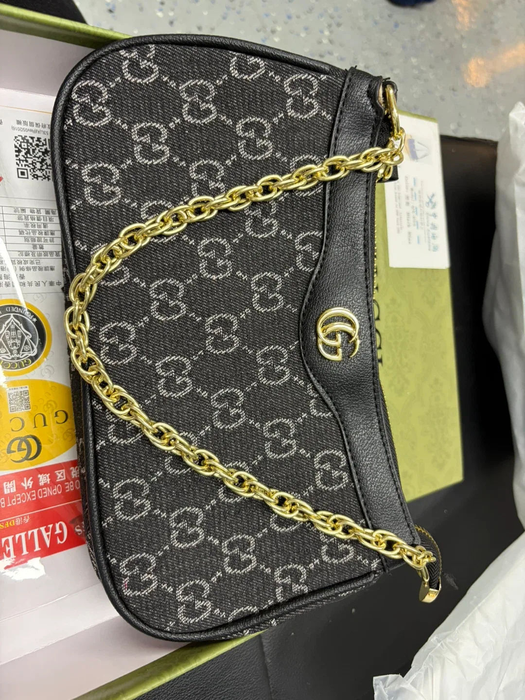 Gucci Handbag with Gold Chain thumbnail