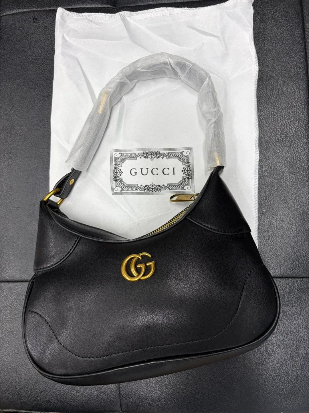 Gucci Black Leather Handbag thumbnail