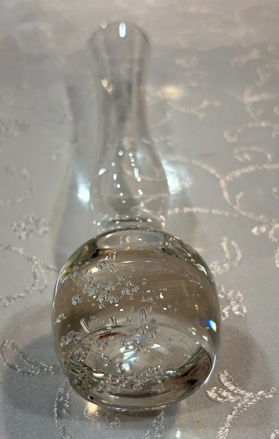 Clear Glass Bud Vase with Bubble Base image indicator(5)