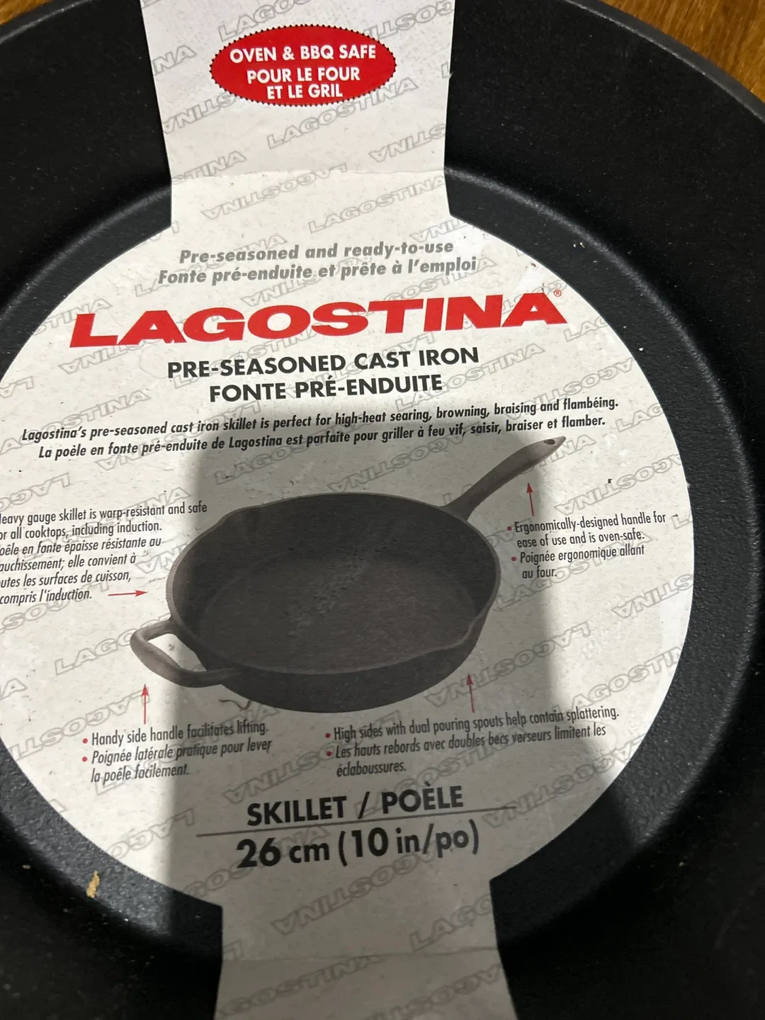 🥕🥕Lagostina Pre-Seasoned Cast Iron Skillet 26cm image indicator(2)