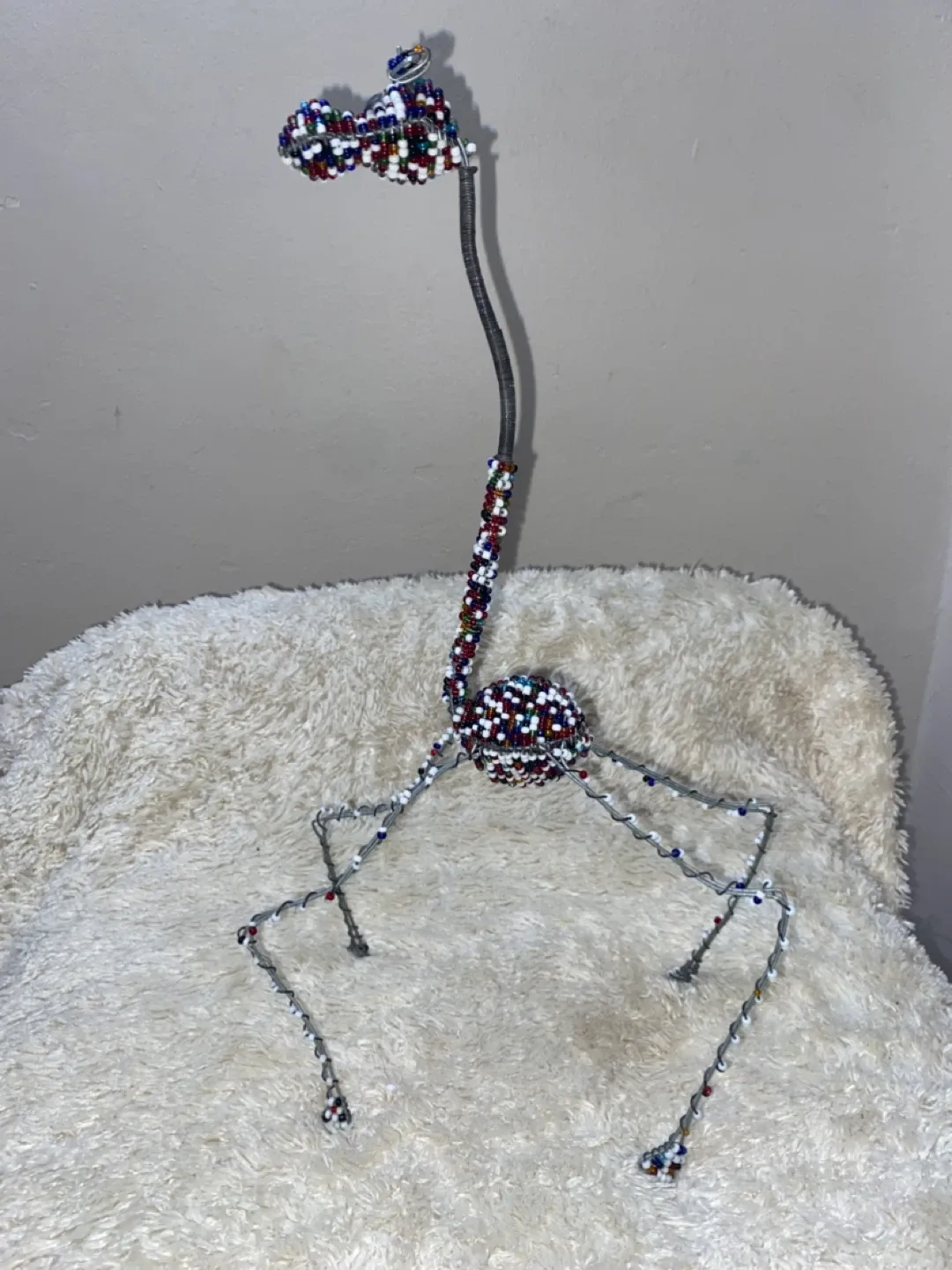 Beaded Wire Giraffe Figurine