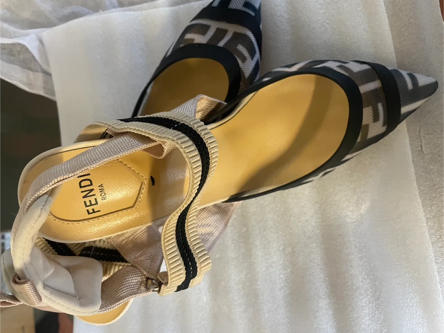 Fendi Roma Slingback Heels . High 5ml zise 8 image indicator(4)