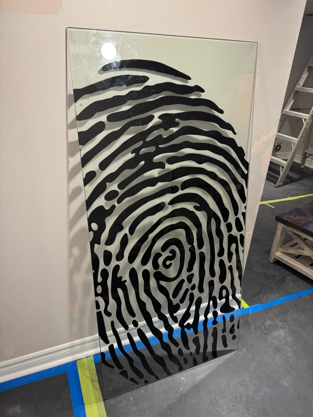 Glass work table with Cream Leather Office Chair image indicator(6)