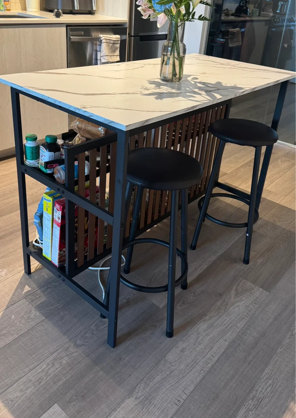 Dining island Set with 2 Stools image indicator(6)