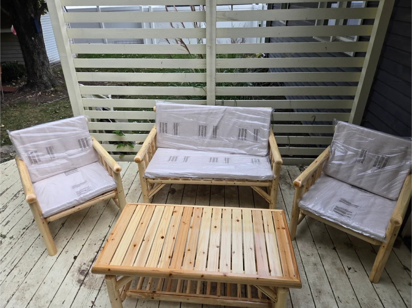 Millwood Pines Patio 4-Piece Wood Conversation Set image indicator(6)