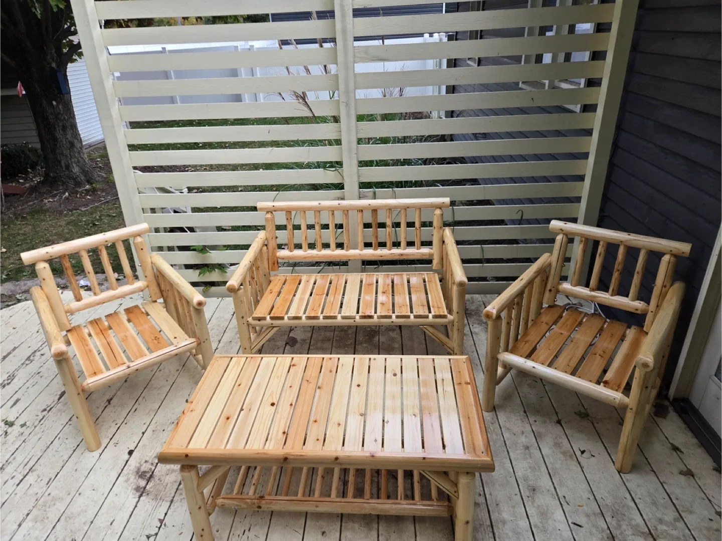 Millwood Pines Patio 4-Piece Wood Conversation Set image indicator(5)