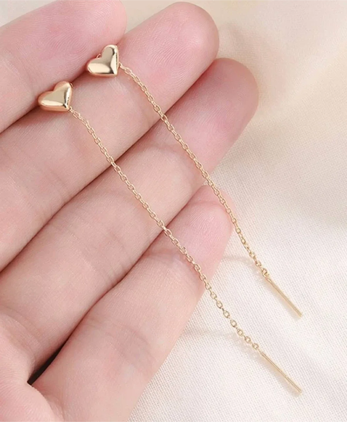 Heart decor earrings image indicator(4)