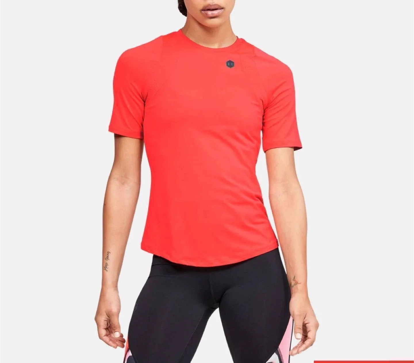 T-shirt rush top gray / orange L, Under Armour thumbnail