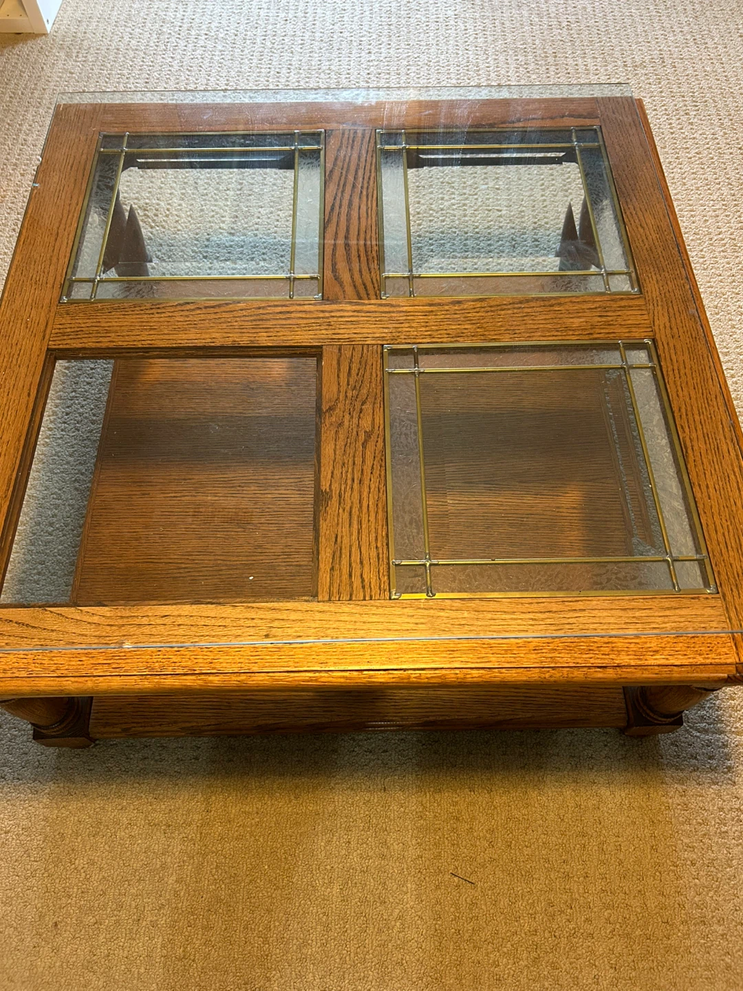 Oak & Glass Coffee Table