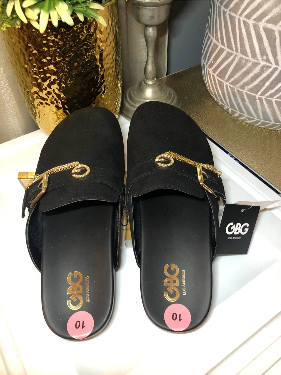 GBG Los Angeles Black Mules - Size 10 image indicator(3)