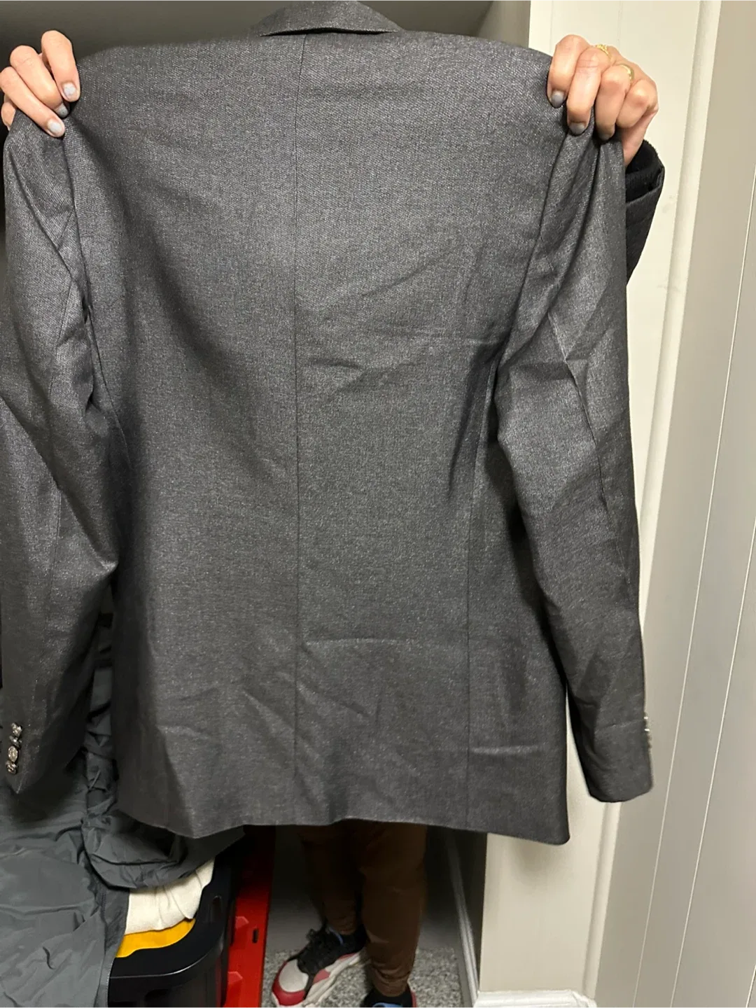 Grey Double-Breasted Blazer image indicator(3)