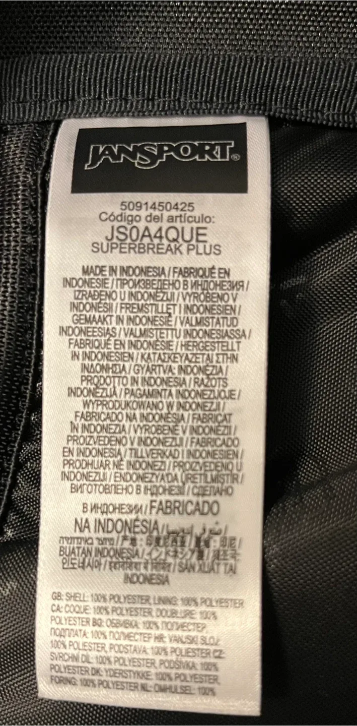 JanSport Superbreak Plus Black Backpack image indicator(4)