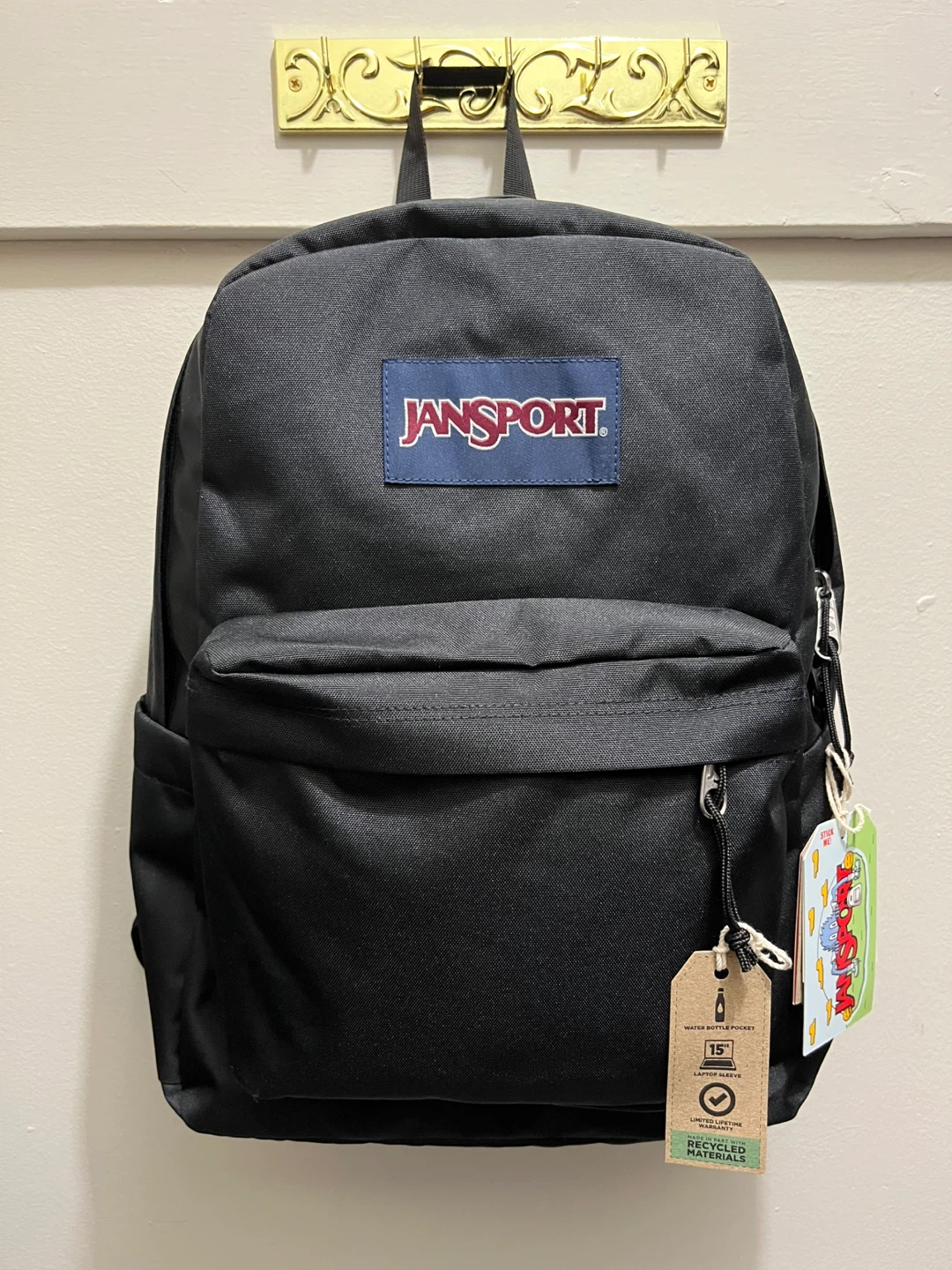 JanSport Superbreak Plus Black Backpack