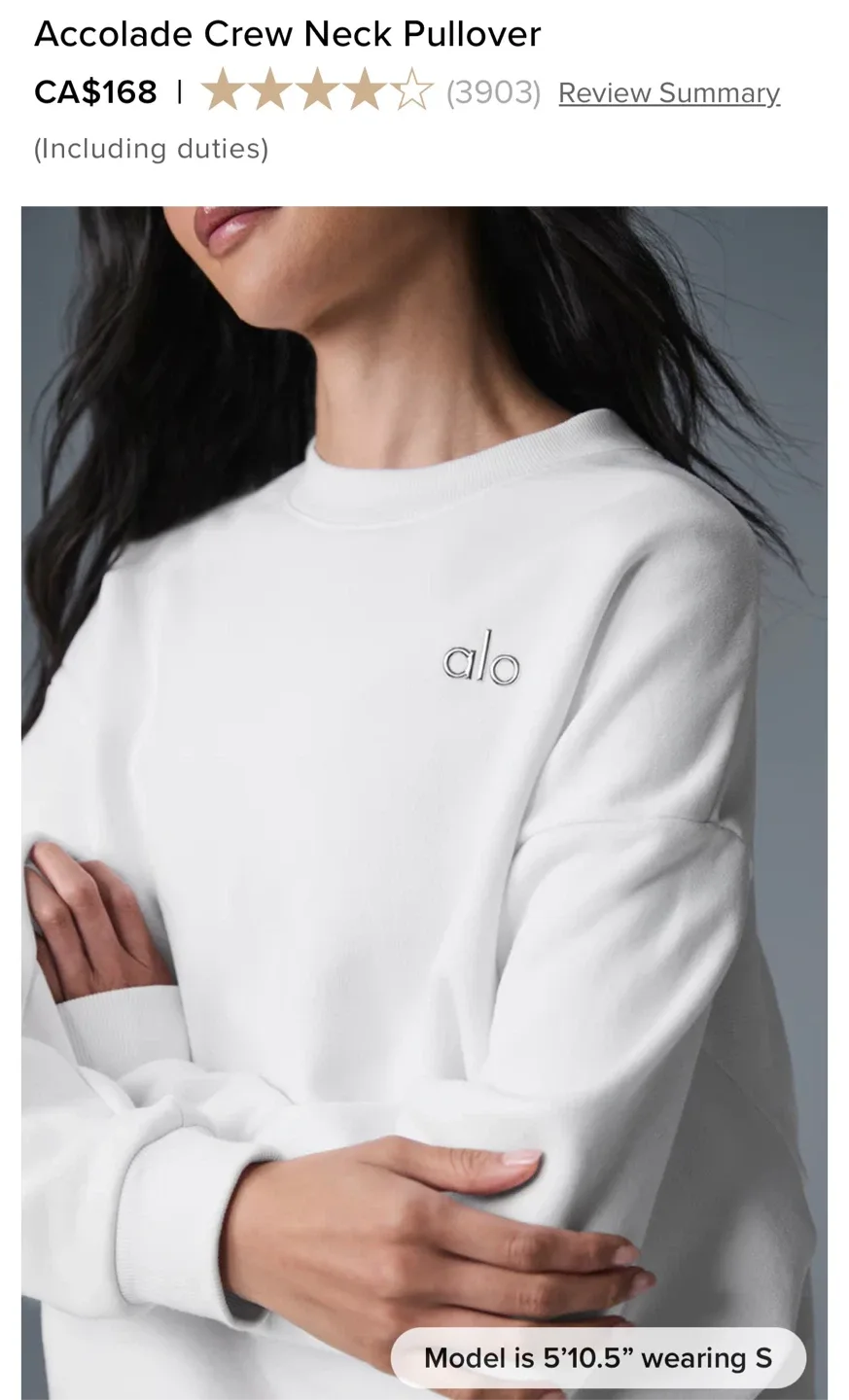 ALO Yoga Accolade Crew Neck Pullover - White image indicator(3)