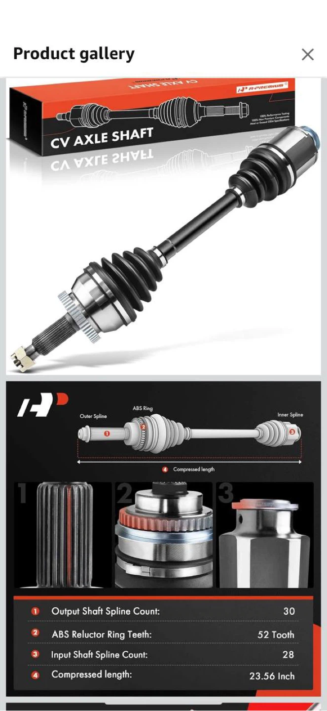 A-Premium CV Axle Shaft Assembly — Compatible with Hyundai Santa - photo 2