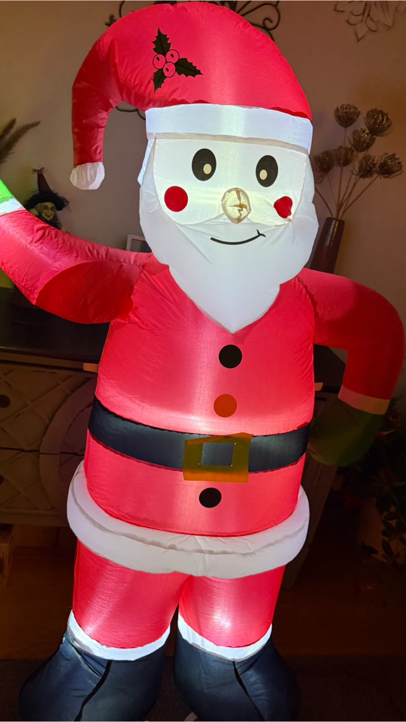 New 6Ft Inflatable Santa Claus with Movie Bell Light - photo 3