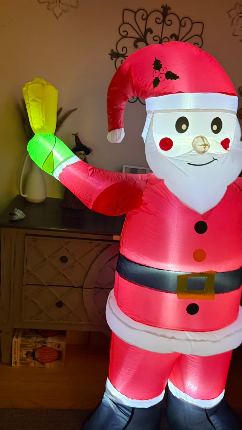 New 6Ft Inflatable Santa Claus with Movie Bell Light - photo 2