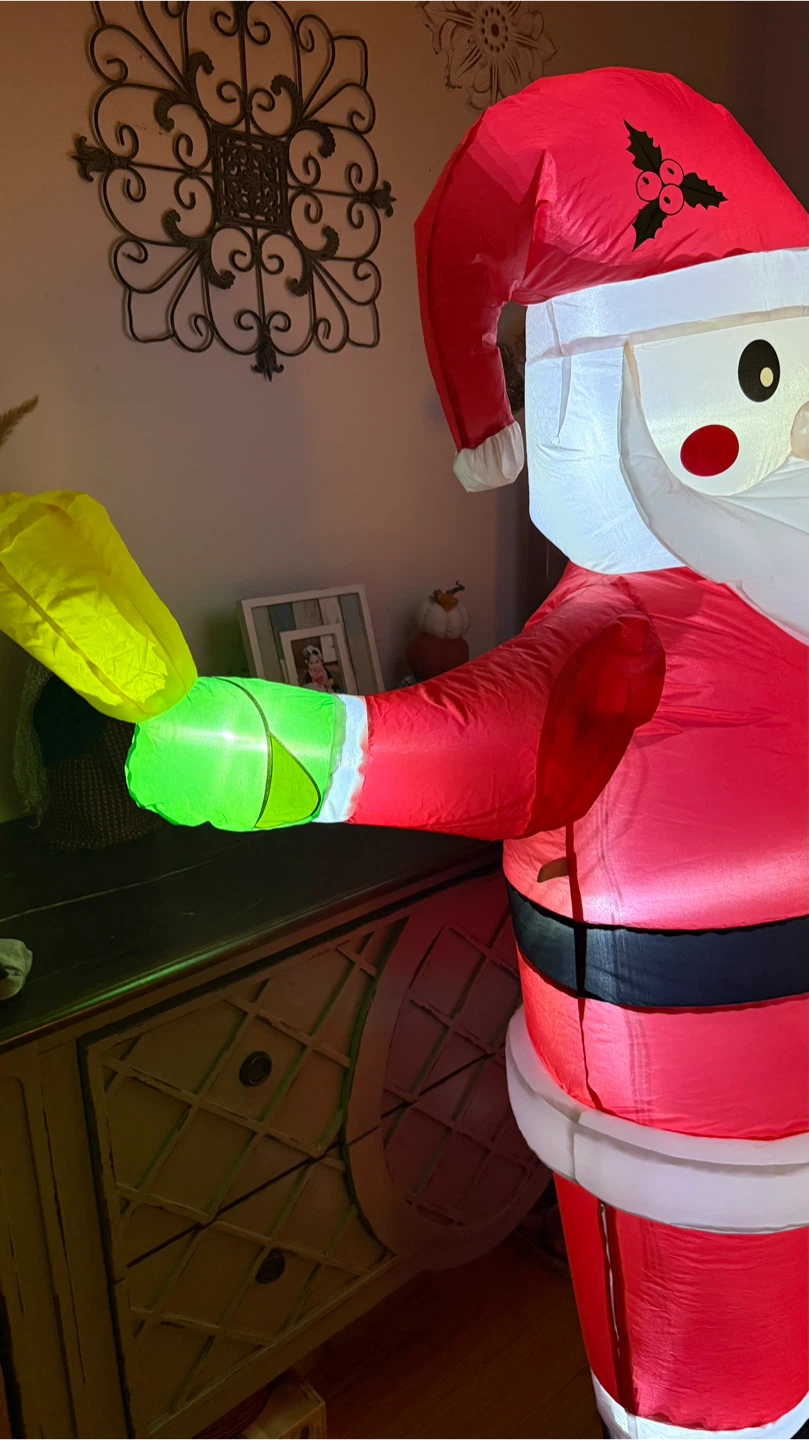 New 6Ft Inflatable Santa Claus with Movie Bell Light - photo 5