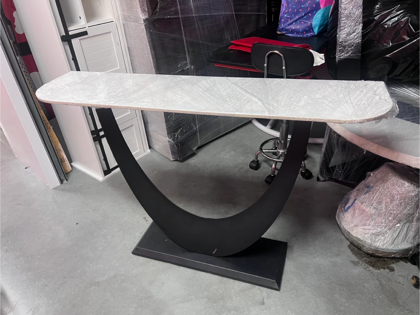 Marble Top Console Table - Black