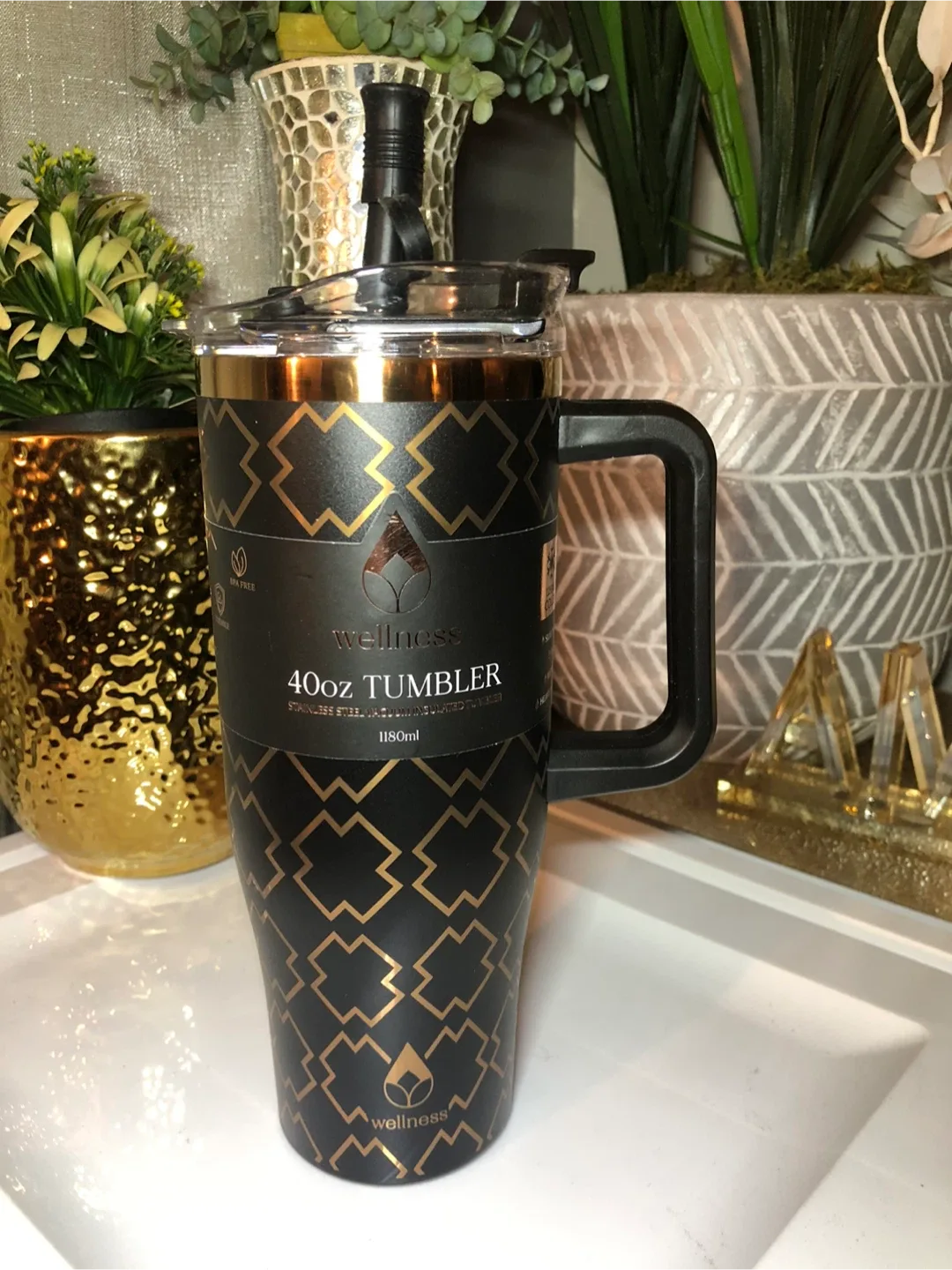 Wellness 40oz Tumbler with Handle thumbnail