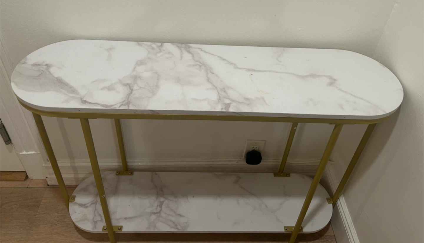 Marble & Gold Console or Entryway Table - photo 2