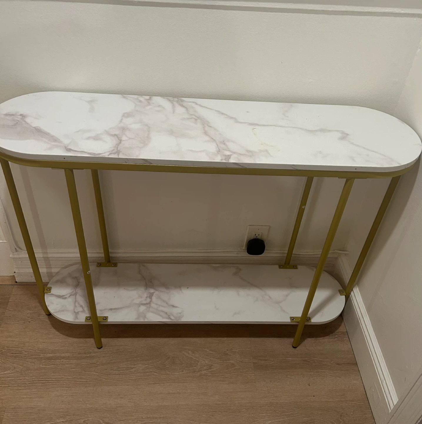 Marble & Gold Console or Entryway Table - photo 3