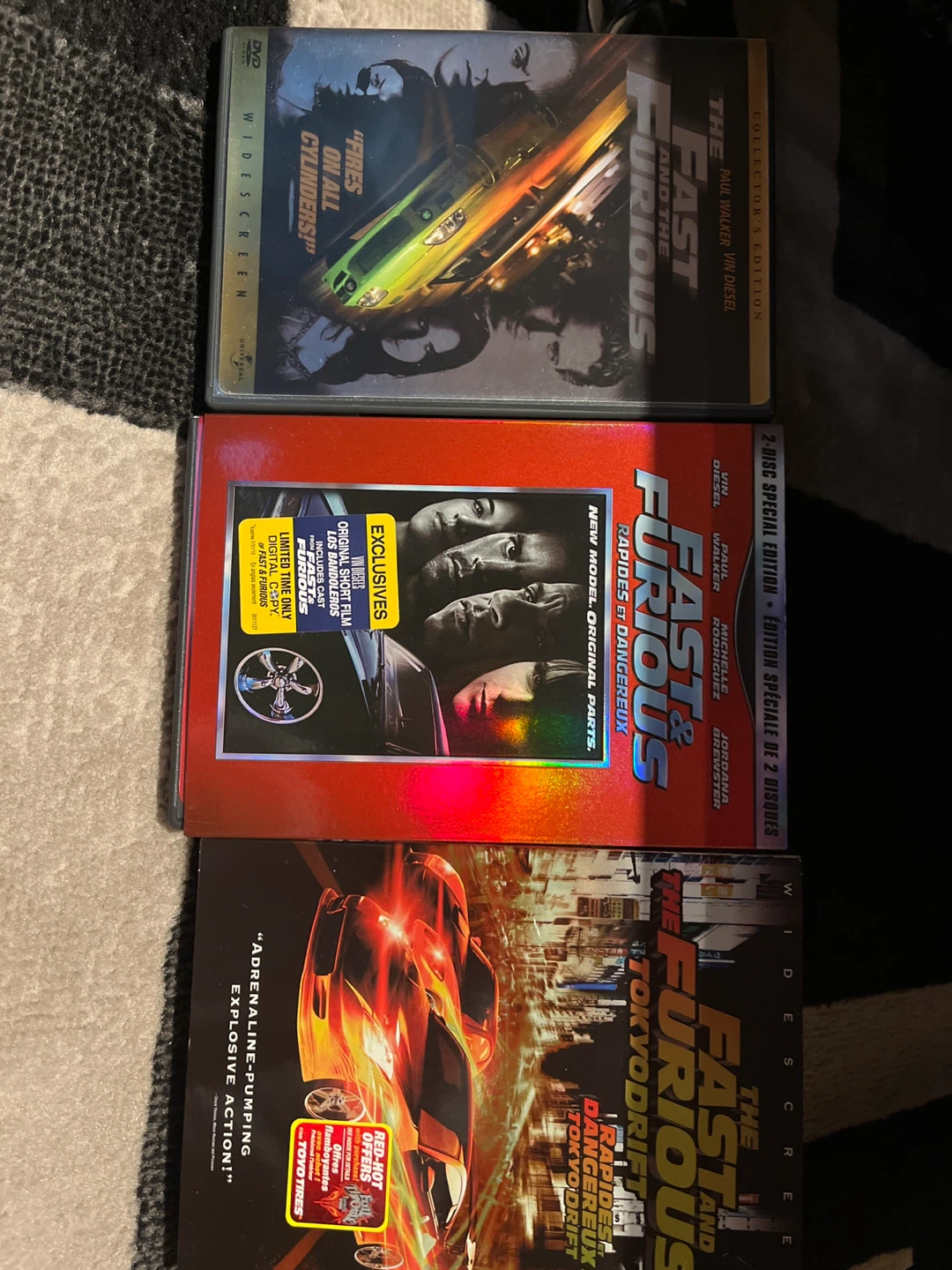 $25–The Fast and the Furious DVD x3 movies