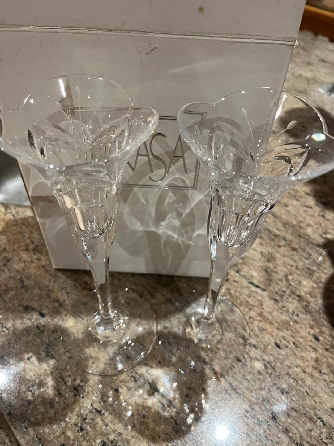 Mikasa Crystal Flower Candle Holders (Pair)