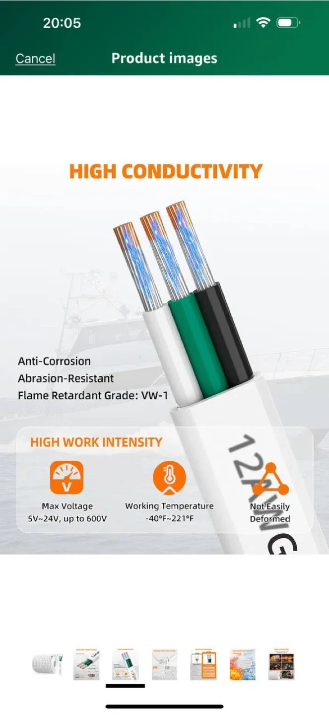 CONEPY 12 AWG 12/3 Triplex Marine Wire – 193.6ft (Approx. 59 доз image indicator(3)
